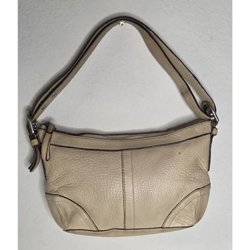 old coach shoulder bag gray leather y2k Y2K Vintage Coach Bags